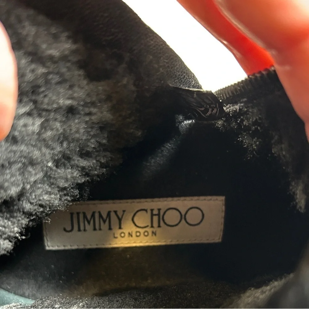 Jimmy Choo Voyager lI Heated Tech Snow Boots Black Croc-Embossed Leather